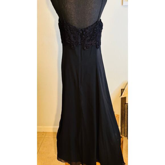 LAURA ASHLEY Vintage 100% Silk Chiffon Tulip Panel Dress Crochet Top & Straps - Picture 7 of 12